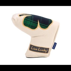 Live Lucky White and Green Golf Putter Cover